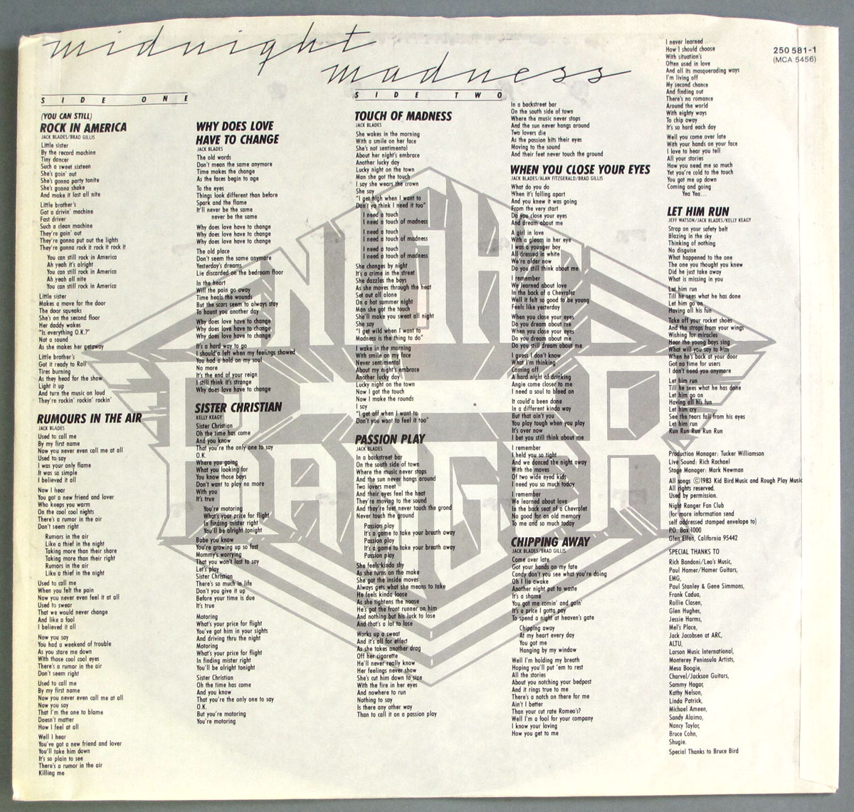High Resolution Photo #4 NIGHT RANGER Midnight Madness Germany 